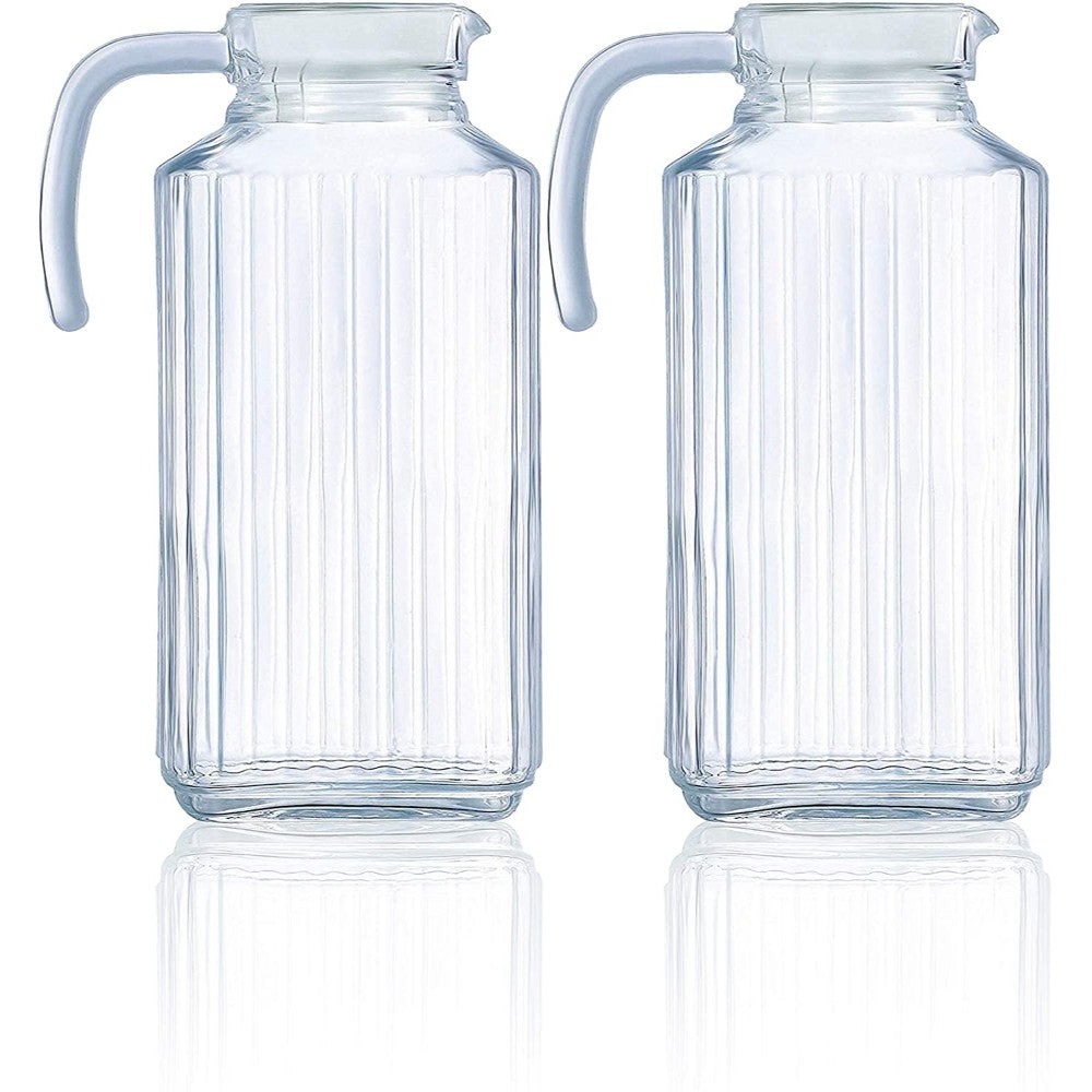 Bistro Ribbed Clear Glass Pitcher