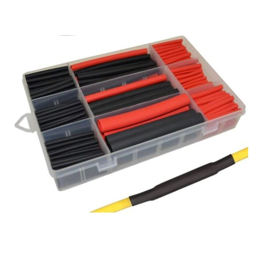 Insulation Sleeving, Electrical (Heat Shrink Tube), Polyolefin, Black And Red, 270 Pieces MP-P004-10-059