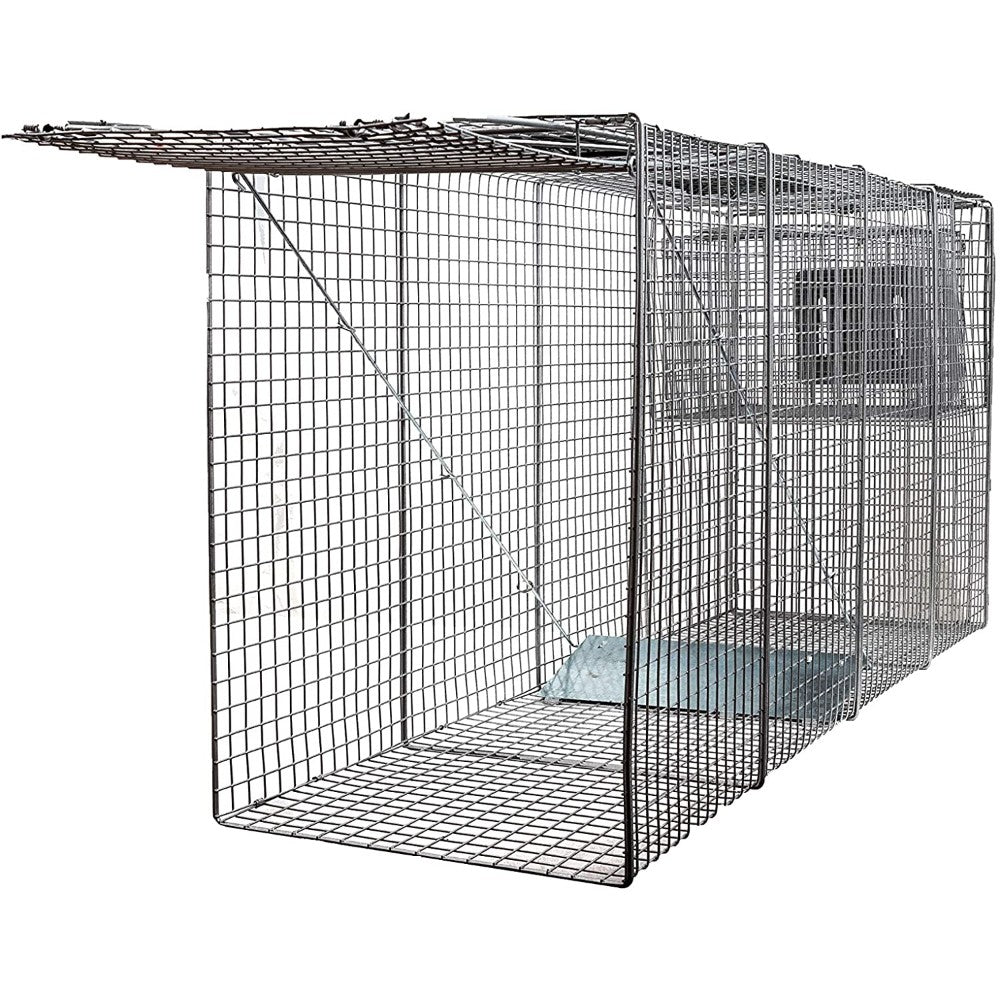 Trap, Cage, Animal, X-Large, W/Small Bait Cage, Galvanized Metal, 58 X 26 X 17 Inches 10ER632