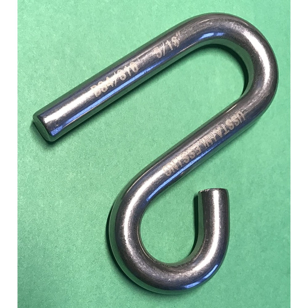 TagTorch - Stainless Steel 316 S Hook Open End and Narrow End 5/16