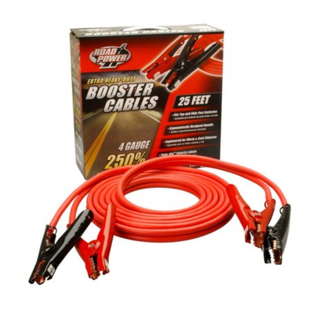 Cables, Heavy Duty Booster (Jumper Cable), 4-Gage, 25 Feet 08662