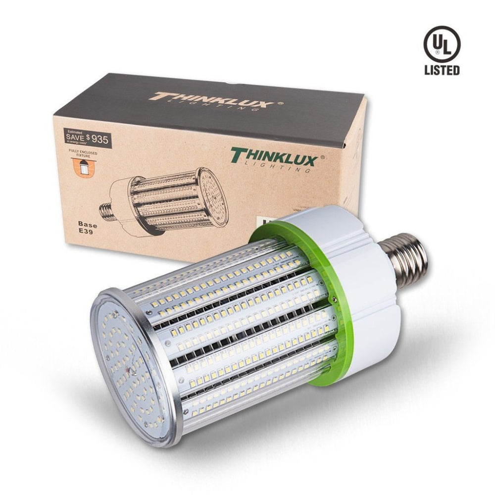 Thinklux Led Corn Cob Led Hid Hps Retrofit Bulb - 5000K - 11000 Lumens - Fully Enclosed Rated TKCL40085039