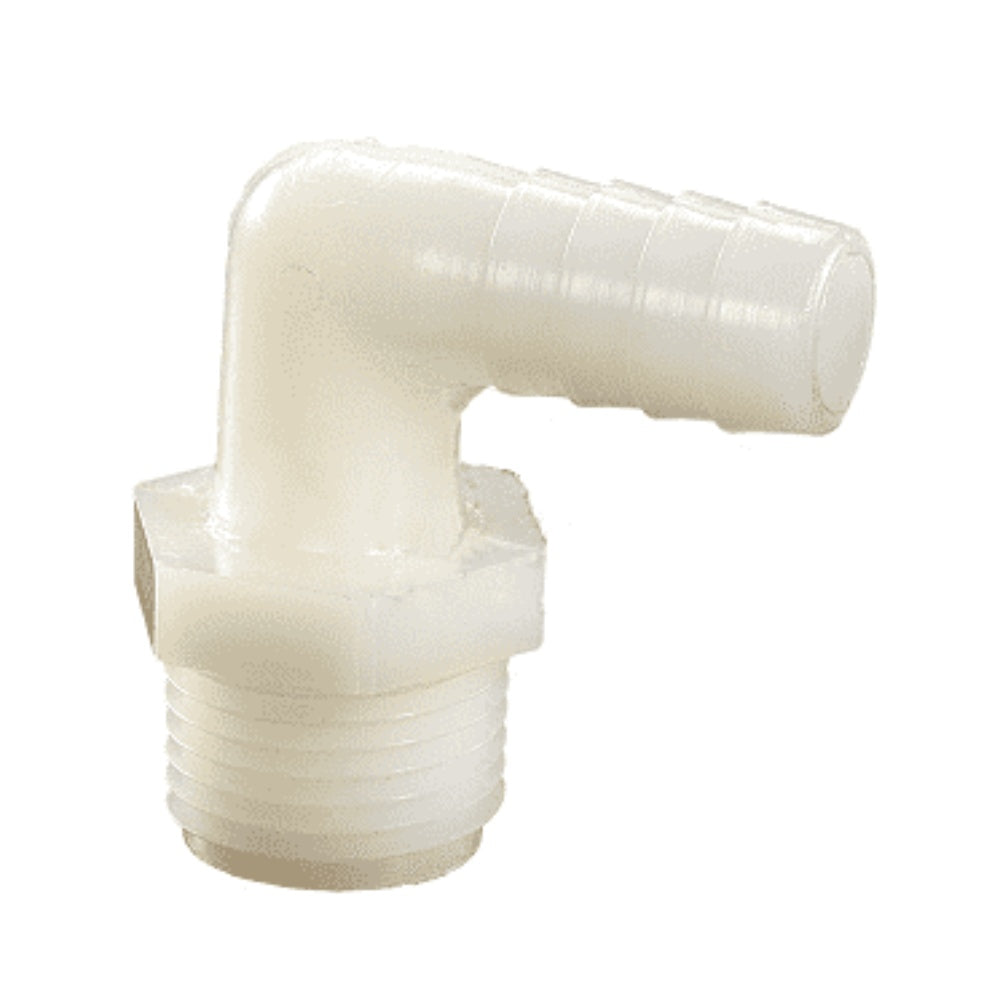 Elbow, Hose, 90°, Mnpt, Nylon, White, 5/8 X 1/2 Inch 56-0545-0012