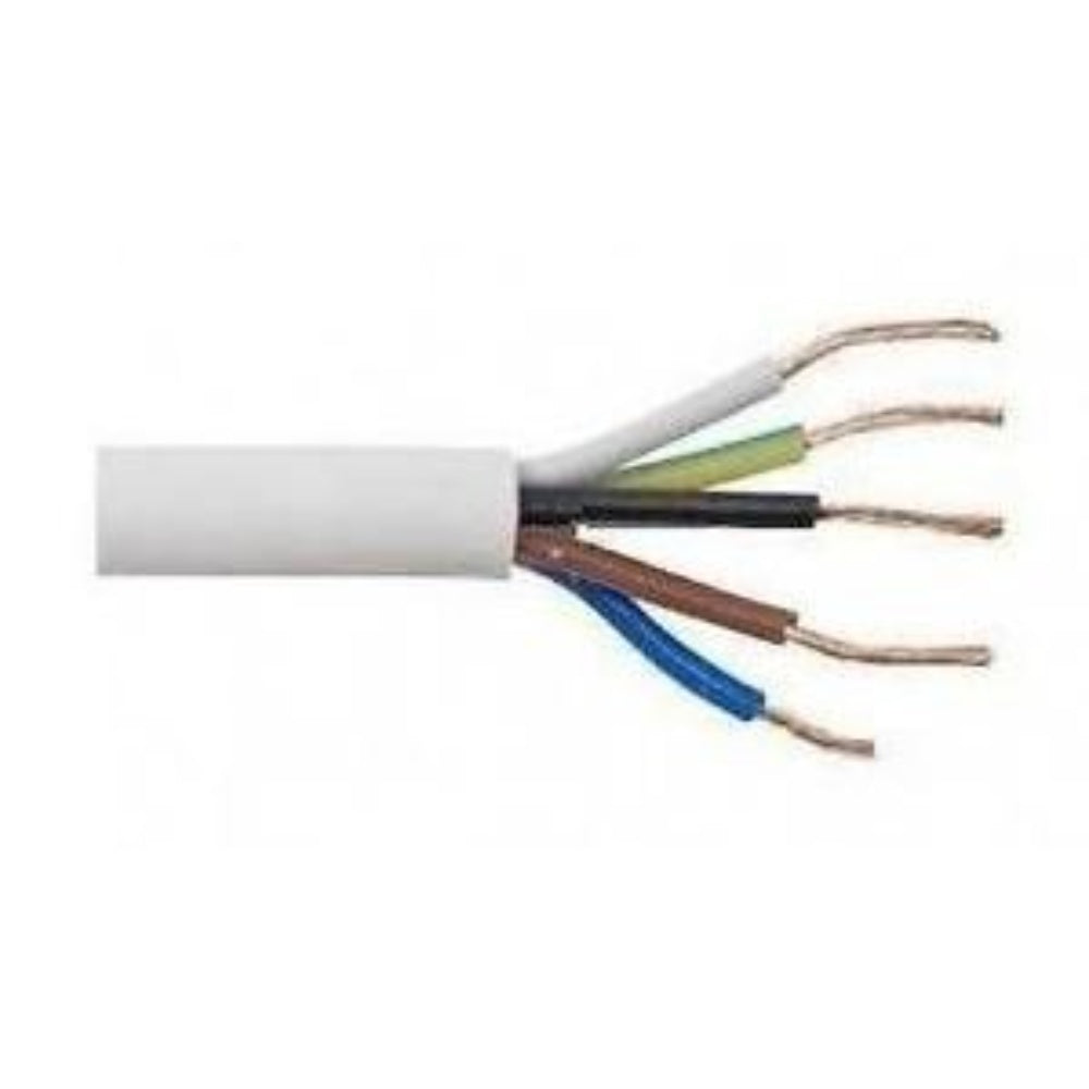 Cable, Flexible Pvc, White, 5 Core X 1.5Mm² MADE IN TURKEY