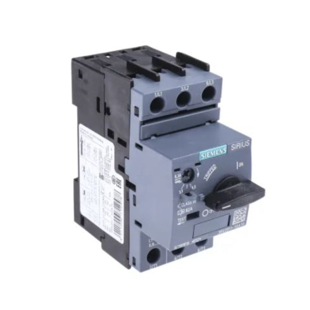 Circuit Breaker, 3 Pole, S00, 690 Volt, 6.3 A, 50/60 Hz, 97 X 45 X 96 Millimeter 3RV2011-1GA10