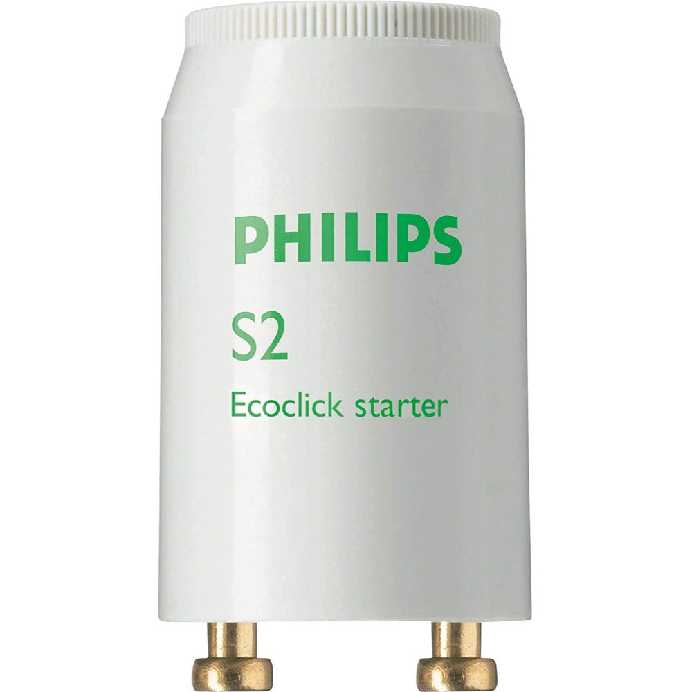 Starter For 18/20 Watts Fluorescent Lamp, 4-22 Watts, Voltage: 220-240Vac, Single/Series, PHILIPS, PART NUMBER: S2