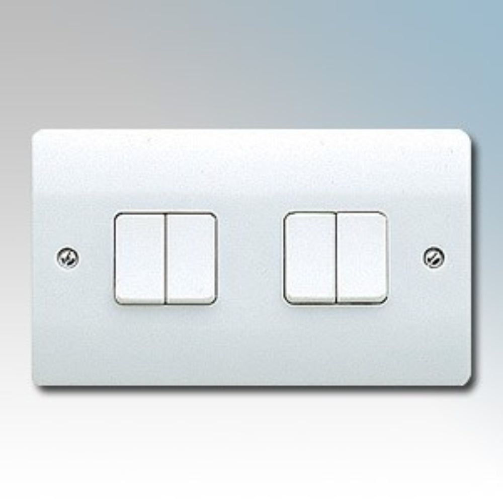 Switch, Plate Switch, Current:10  Amps, Voltage:250V,50Hz, 4
Gang, Single Pole, 2 Way K4874WHI