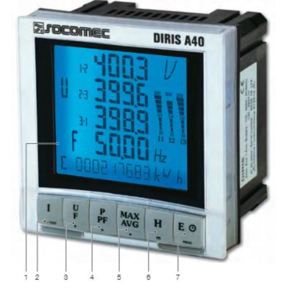 Meter, Type: Lcd Digital Power Meter, Aux. Supply: 110-400 Vac
50/60 Hz 48250A40 + 48250092