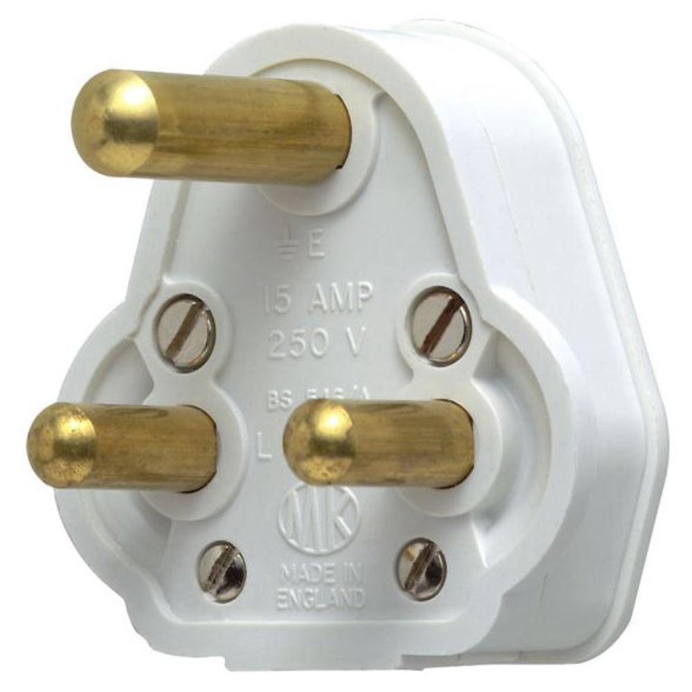 Plug ,Electrical, Pin,3 - Pole, 3 - Wire,15A,240Vac, Mk515Whi MK515WHI