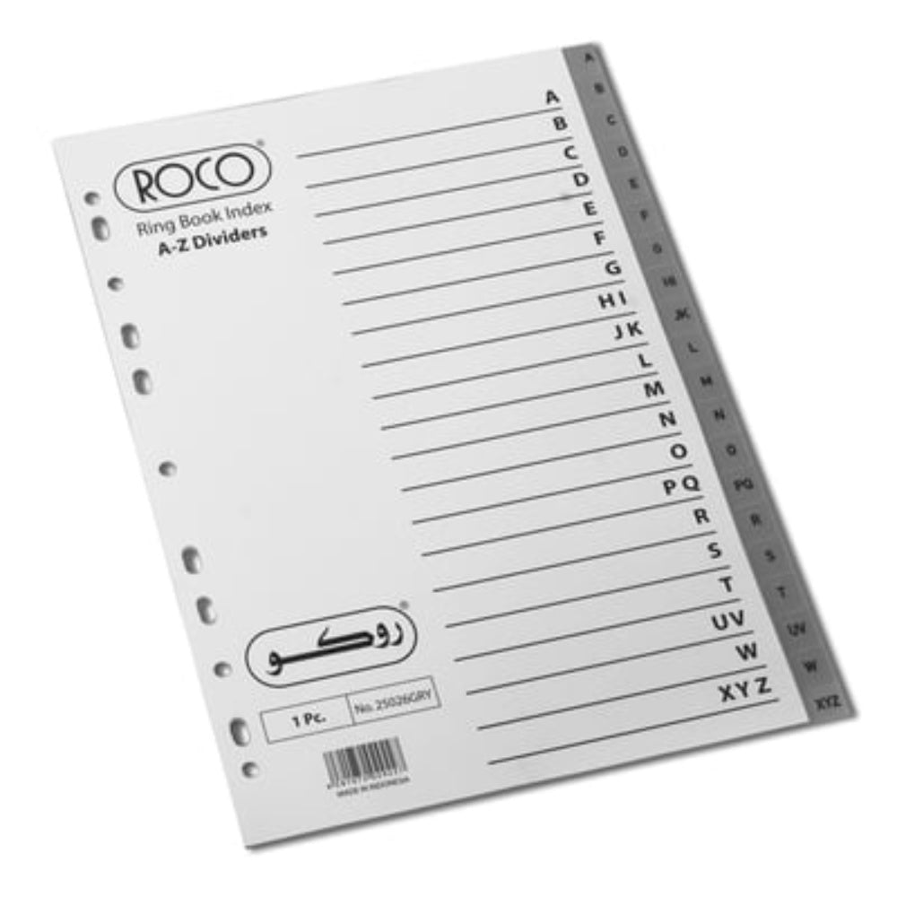 File Separator (Divider) /Dosya Seperatörü INDEX DIVIDER A4 A-Z ENG GR, ROCO RQ-25026GTY