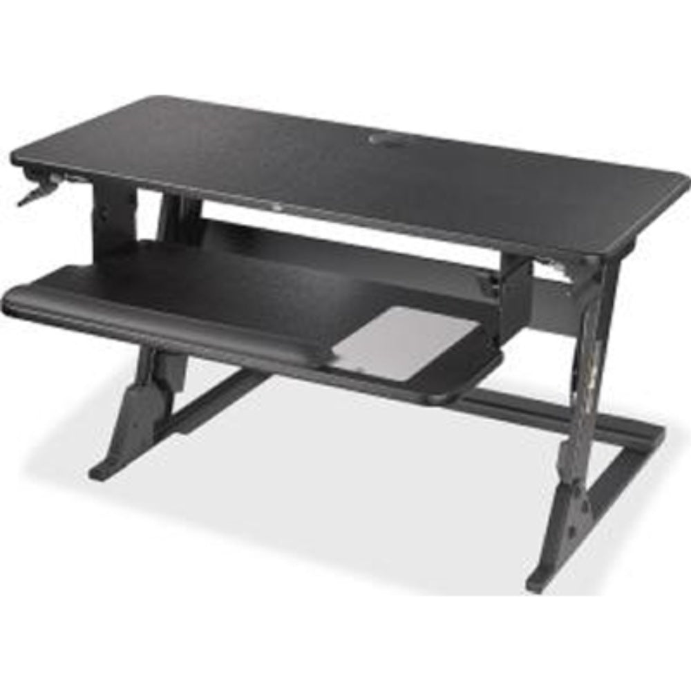 Workstation, Office, Sit And Stand Desk, Black, 35.4 X 23.2 X 6.2 Inches, SD60B