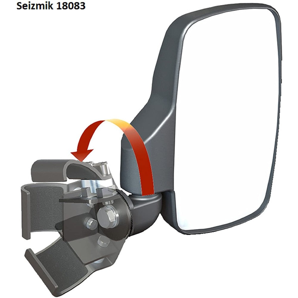 UTV Folding Side View Mirrors (Pair - ABS) for Various Size UTVs (Polaris Pro-Fit and Can-Am Profiled)