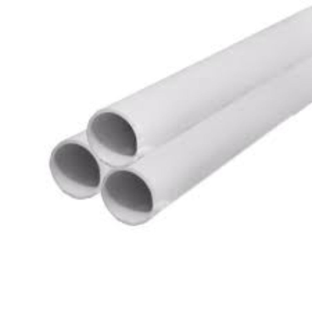 Conduit Pipe, Size: 20 Mm, Length: 3 Meters, Material: Pvc, Connection: Plain End; Color: White Pvc