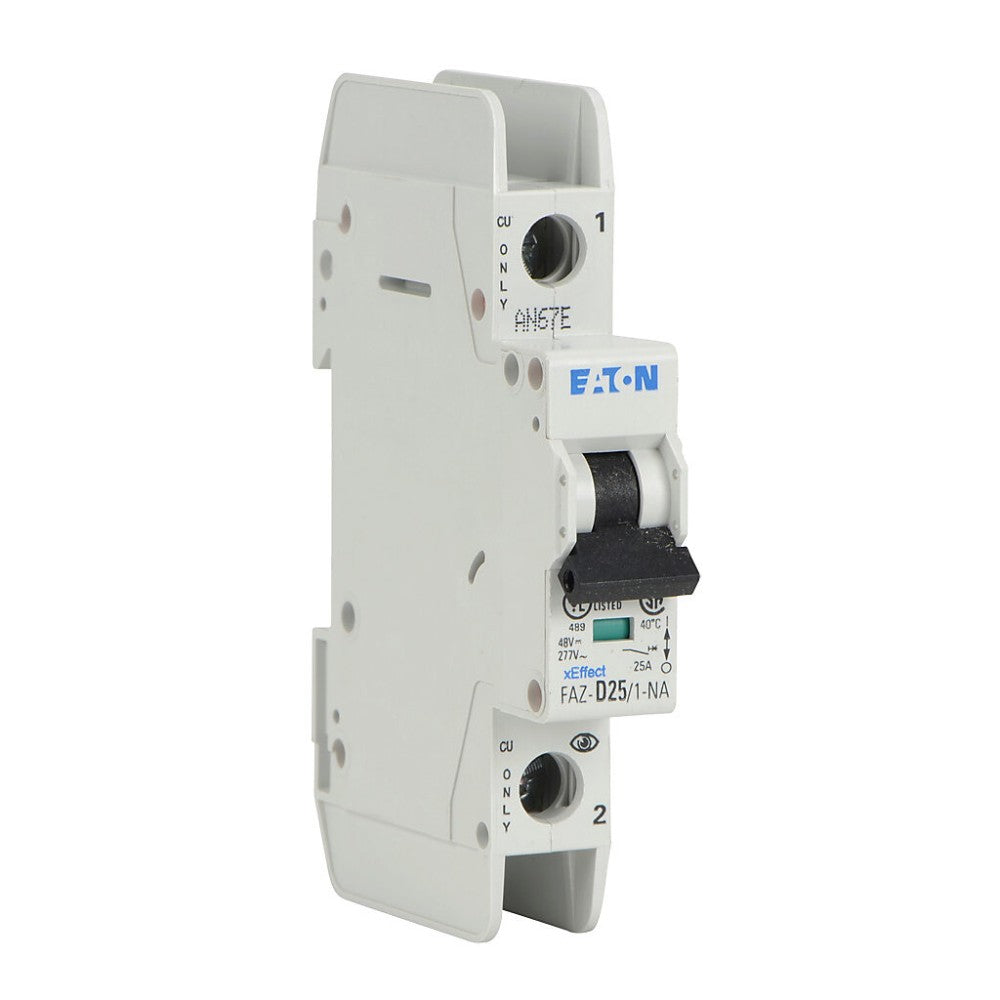 Circuit Breaker, Miniature, 1 Pole, 277 Vac, 25A Faz-D25-1-Na-Sp