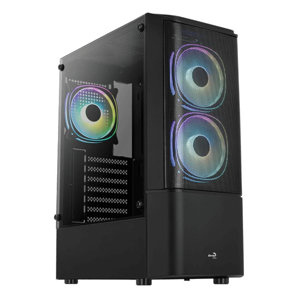 Aerocool Quantum Mesh G-BK-V1, 2, & 3 RGB Mid Tower Case - Black - TagTorch