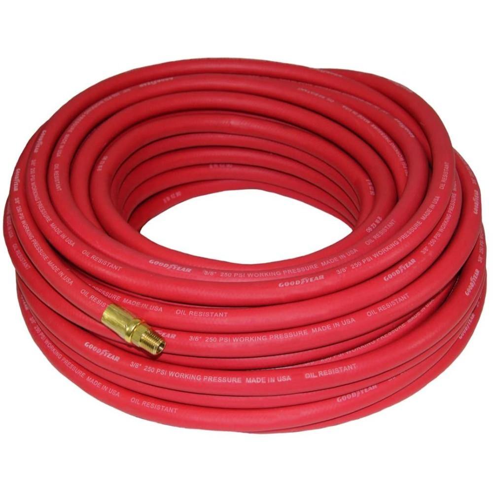 Air Hose, Rubber, Red, 3/8" X 50' 121051 - TagTorch