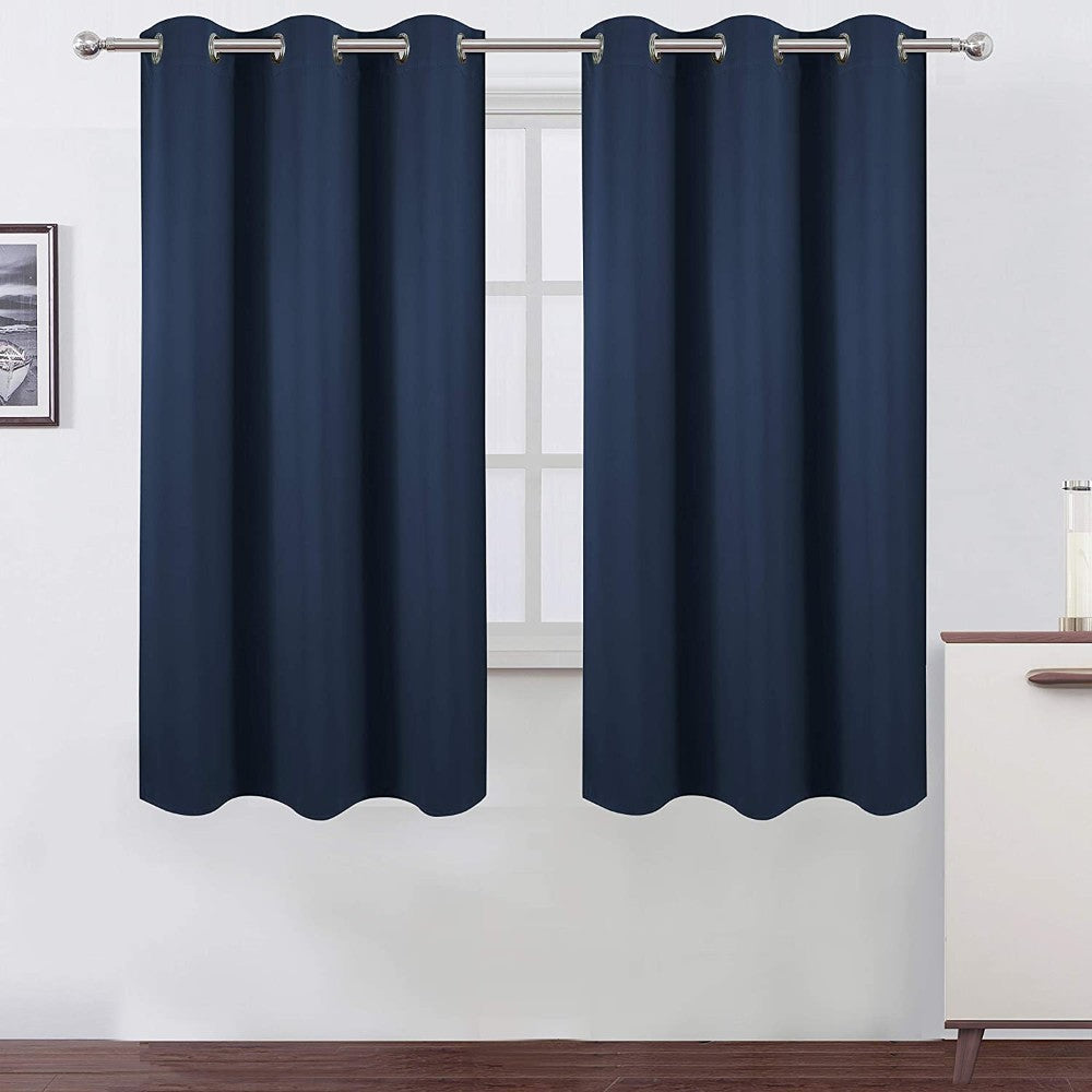 Curtain, Blackout, Polyester, Blue, 43 X 63 Inches