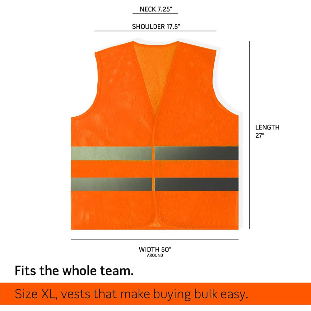 Safety Vests - Color: Neon, Either Orange Or Yellow Orange Reflective High Visibility Safety Vest