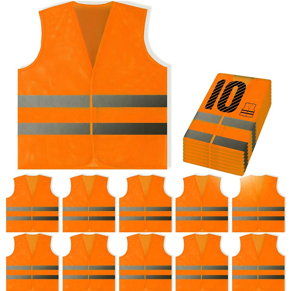 Safety Vests - Color: Neon, Either Orange Or Yellow Orange Reflective High Visibility Safety Vest